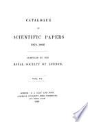 Catalogue of Scientific Papers, 1800-1900
