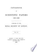Catalogue of Scientific Papers, 1800-1900
