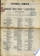 Catalogus seminum in Horto Botanico Matritensi