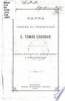 Causa contra el presbítero D. Tomás Escobar