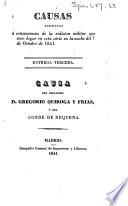 Causas del brigadier Gregorio Quiroga y Frias, y del conde de Requena