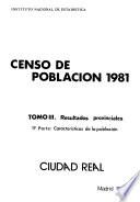 Censo de poblacion de 1981: Resultados provinciales. 1a pt. Características de la población. 52 v