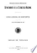 Censo General de Habitantes. 30 de noviembre de 1921. Estado de Veracruz