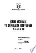 Censos nacionales, VIII de población, III de vivienda