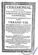 Ceremonial de las missas solemnes cantadas