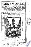 Ceremonial para missas rezadas y solemnes