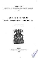 Chiesa e riforma spiritualità del sec. XI