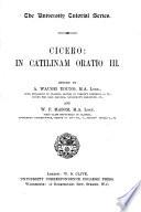 Cicero in Catilinam oratio iii., ed. by A.W. Young and W.F. Mason