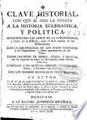 Clave historial con que se abre la puerta a la historia eclesiástica y política