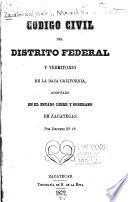 Codigo civil del distrito federal y territorio de la Baja California