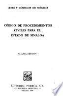 Código de procedimientos civiles para el Estado de Sinaloa