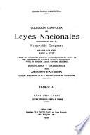 Colección completa de leyes nacionales sancionadas por el honorable Congreso durante los años 1852 a [1934]