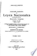 Colección completa de leyes nacionales sancionadas por el Honorable Congreso ...