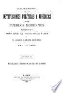 Colección de las instituciones políticas y jurídicas de los pueblos modernos