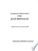 Coloquio Internacional sobre Juan Montalvo