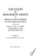 Colḷecció de manuscrits indèdits de monjos del Reial Monestir de Santa Maria de Poblet