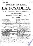 Comedia en prosa, La Posadera y el enemigo de las mugeres