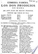 Comedia Famosa. Los Dos Prodigios De Roma