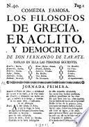 Comedia Famosa. Los Filosofos De Grecia, Eraclito, Y Democrito
