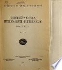 Commentationes Humanarum Litterarum