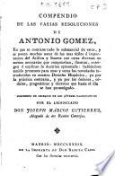 Compendio de las varias resoluciones de Antonio Gomez