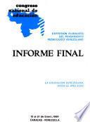 Congreso Nacional de Educación, Caracas, 15 al 21 de enero, 1989