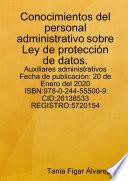Conocimientos del personal administrativo sobre Ley de protecci—n de datos.