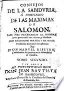 Consejos de la Sabiduría o Compendio de las máximas de Salomón