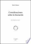 Consideraciones sobre la Iniciación