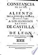 Constancia de la fee, y aliento de la nobleza española, etc. Few MS. notes