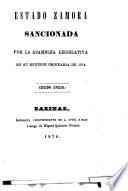 Constitución del estado Zamora sancionada por la asamblea legislativa en su reunión ordinaria de 1874