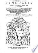 Constituciones synodales del Arçobispado de Toledo