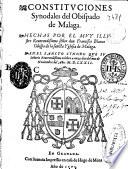 Constituciones synodales del Obispado de Malaga