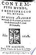 Contemptvs mvndi o Menosprecio del mvndo
