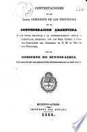 Contestaciones de los exmos. gobiernos de las provincias de la Confederacion Argentina