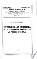 Contribución a la bibliografía de la literatura peruana en la prensa española