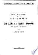 Contribución a la bibliografía de Sir Clements Robert Markham