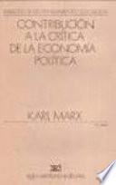 Contribución a la crítica de la economía política
