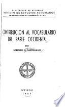 Contribución al vocabulario del bable occidental