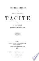 Contributions à la critique & à l'explication de Tacite
