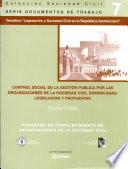 Control social de la gestión pública por las organizaciones de la sociedad civil dominicanas