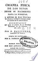 Crianza fisica de los niños desde su nacimiento hasta la pubertad y método el mas seguro ...