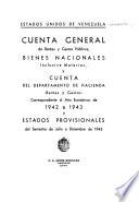 Cuenta General del Ministerio de Hacienda Correspondiente al Año Económico y Cuenta de Gastos del Mismo Departmento