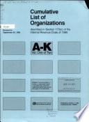 Cumulative List of Organizations Described in Section 170 (c) of the Internal Revenue Code of 1954