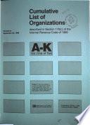 Cumulative List of Organizations Described in Section 170 (c) of the Internal Revenue Code of 1986