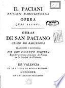 D. Paciani episcopi Barcilonensis opera quae extant
