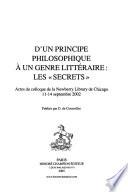 D'un principe philosophique à un genre littéraire