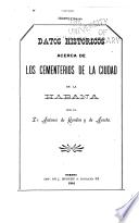 Datos históricos acerca de los cementerios de la ciudad de la Habana