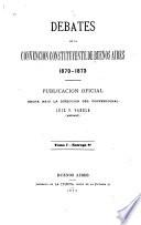 Debates de la Convencion constituyente de Buenos Aires, 1870-1873