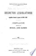 Decretos legislativos expedidos durante la guerra de 1899 a 1902